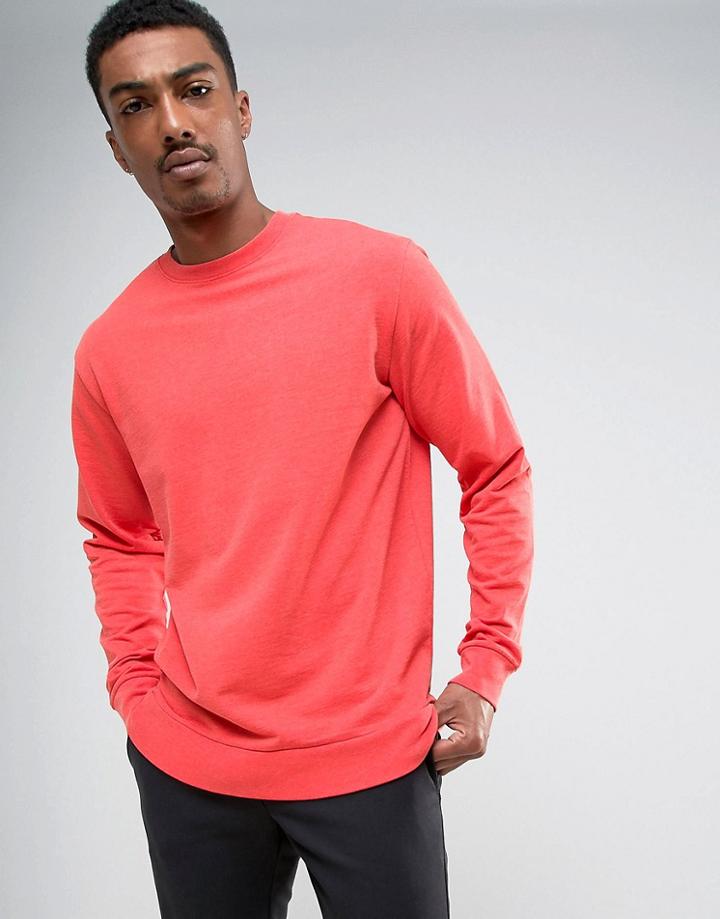 Weekday Steve Washed Sweatshirt - Red