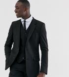 Asos Design Tall Slim Suit Jacket In Black