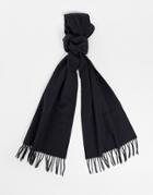 Gant Wool Scarf In Black With Small Heritage Logo