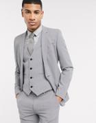 Asos Design Super Skinny Suit Jacket In Four Way Stretch In Mid Gray-grey