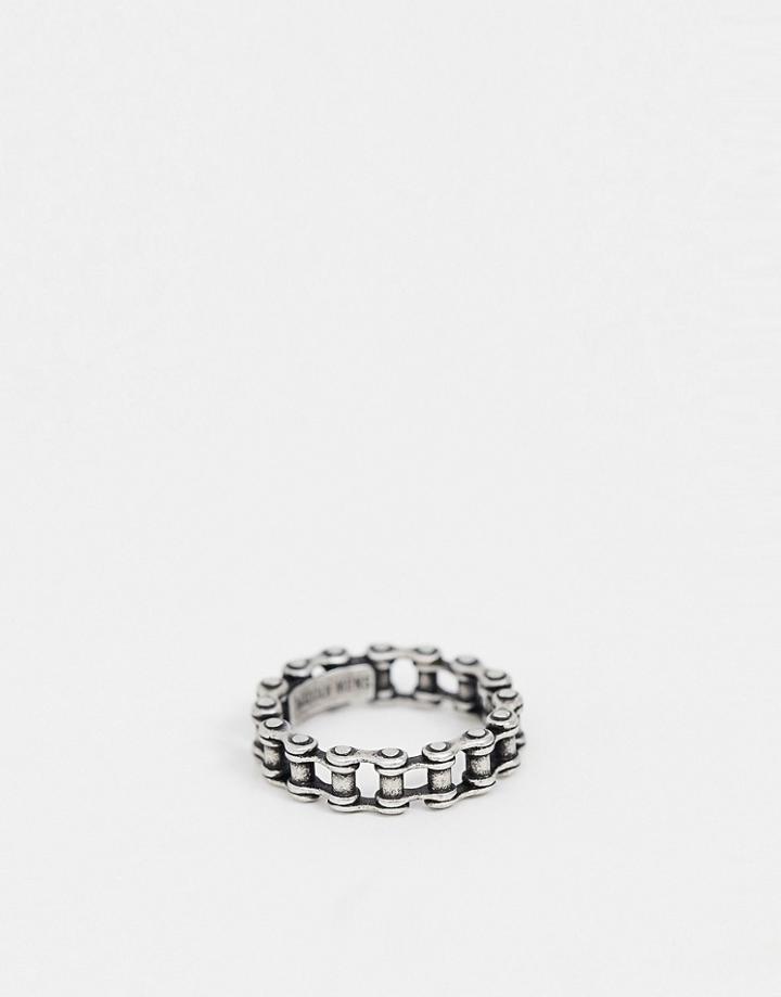 Steve Madden Mens Beaded Ring In Stainless Steel - Silver