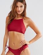 All About Eve Lattice Back Bikini Top - Red