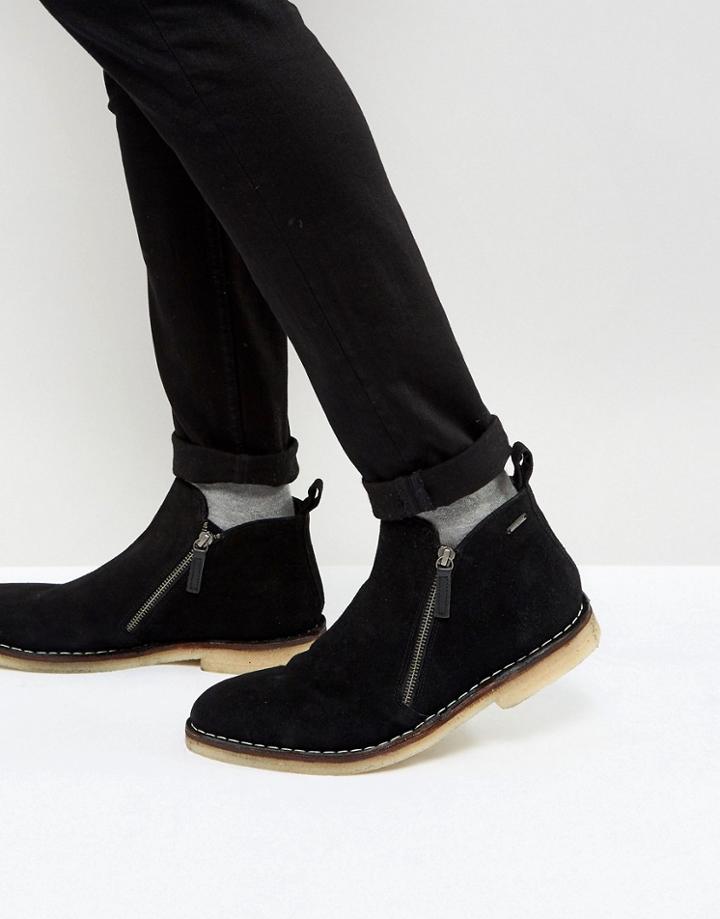 Kg Kurt Geiger Otis Suede Zip Boots In Black - Black