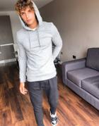 Asos Design Organic Muscle Hoodie In Gray Marl-grey