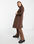 Ever New Smart Midi Coat In Chocolate Brown