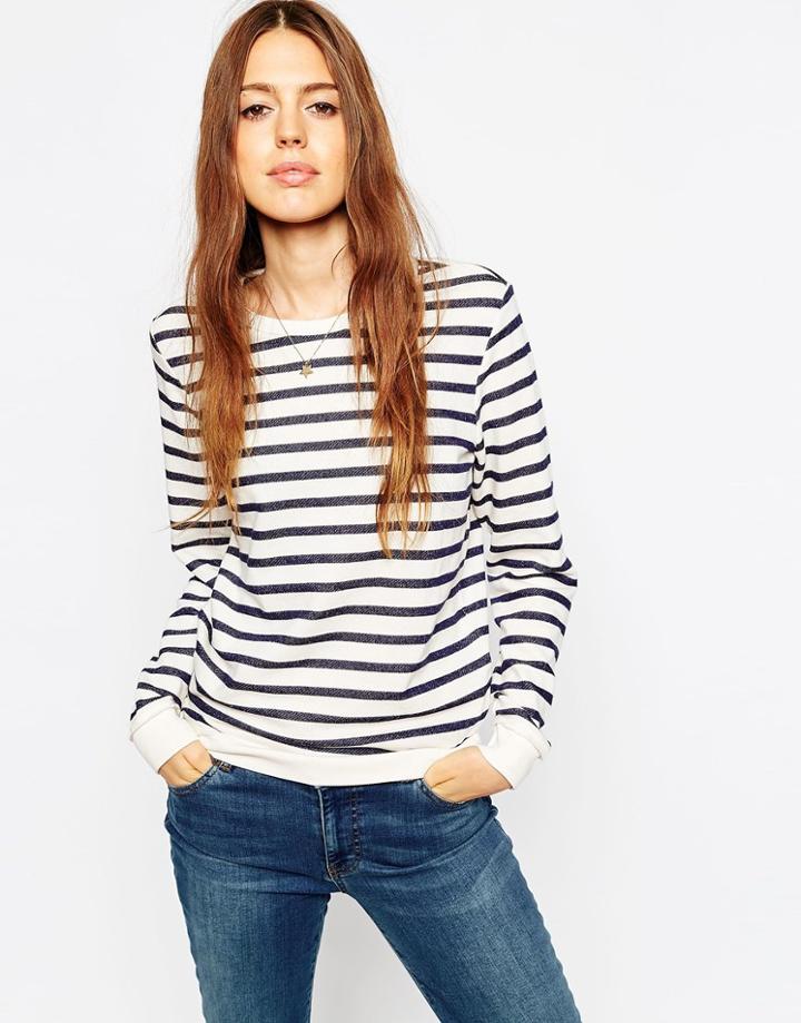 Asos Ultimate Boyfriend Sweat In Stripe