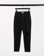 In The Style X Jac Jossa Distressed Crop Denim Jean In Black