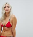 Free Society Triangle Bikini Top - Red