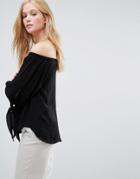 Gestuz Tie Sleeve Emma Blouse - Black