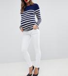 Asos Design Maternity Ridley High Waist Skinny Jeans In Optic White With Under The Bump Waistband - White