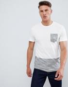 Jack & Jones Originals Pocket T-shirt With Block Panel - White