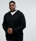 Asos Plus Knitted Hoodie In Black - Black