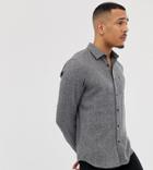 Asos Design Tall Regular Fit Gray Flannel Marl Shirt