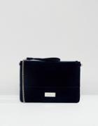 Carvela Velvet Pouch Clutch Bag With Optional Chain Strap - Navy