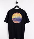 Selected Homme Oversized Fit T-shirt With Sky Back Print In Black Exclusive To Asos