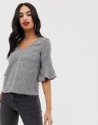 Lipsy Prince Of Wales Check Top - Multi