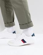 Pull & Bear Sneakers With Contrast Block Stripes In White - White