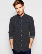 Selected Homme Shirt With All Over Print - Navy