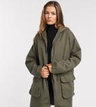 Asos Design Tall Lightweight Parka In Khaki-green