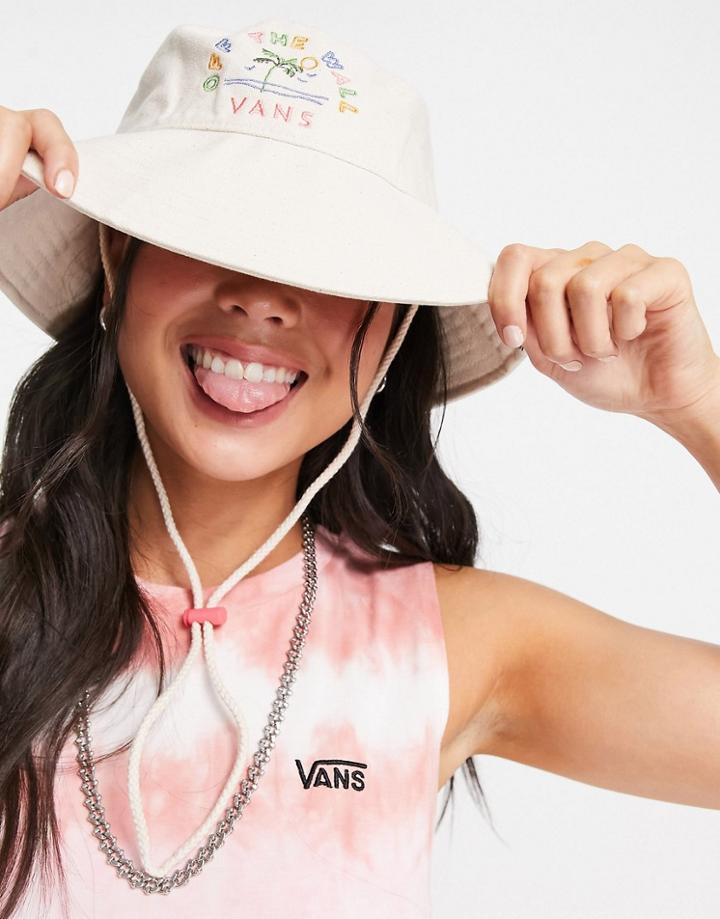 Vans Retro Retirement Bucket Hat In Cream-white