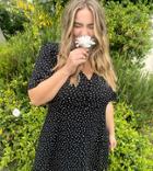 Asos Design Curve Button Through Tie Back Mini Tea Dress With Angel Sleeve In Mono Spot-multi