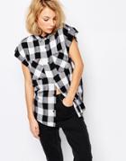 Carhartt Wip Sleeveless Shirt In Mono Check - Check White