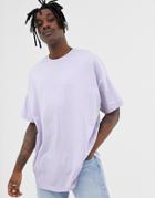 Asos Design Organic Oversized Fit T-shirt With Crew Neck In Purple - Purple