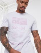 Asos Design T-shirt With Large Tonal Front Print-purple