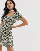 Motel Tea Dress In Floral-black