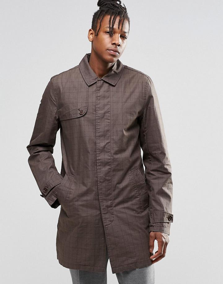Original Penguin Checked Mac Jacket - Black
