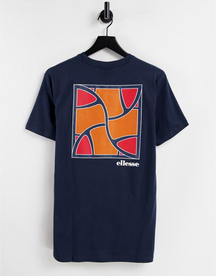 Ellesse Caciot Backprint T-shirt In Navy
