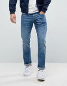 Jack & Jones Intelligence Straight Fit Jeans In Light Blue Wash - Blue