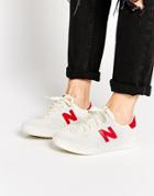 New Balance 300 White/red Suede Sneakers