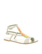 Asos Freefall Leather Sandals With Trim - White
