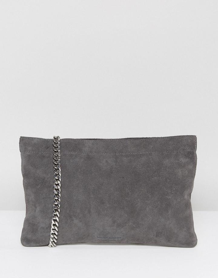 Vagabond Gray Suede Slim Cross Body With Chain Strap - Gray