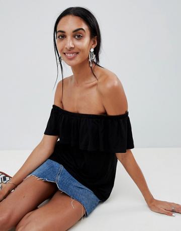 B.young Bardot Top - Black