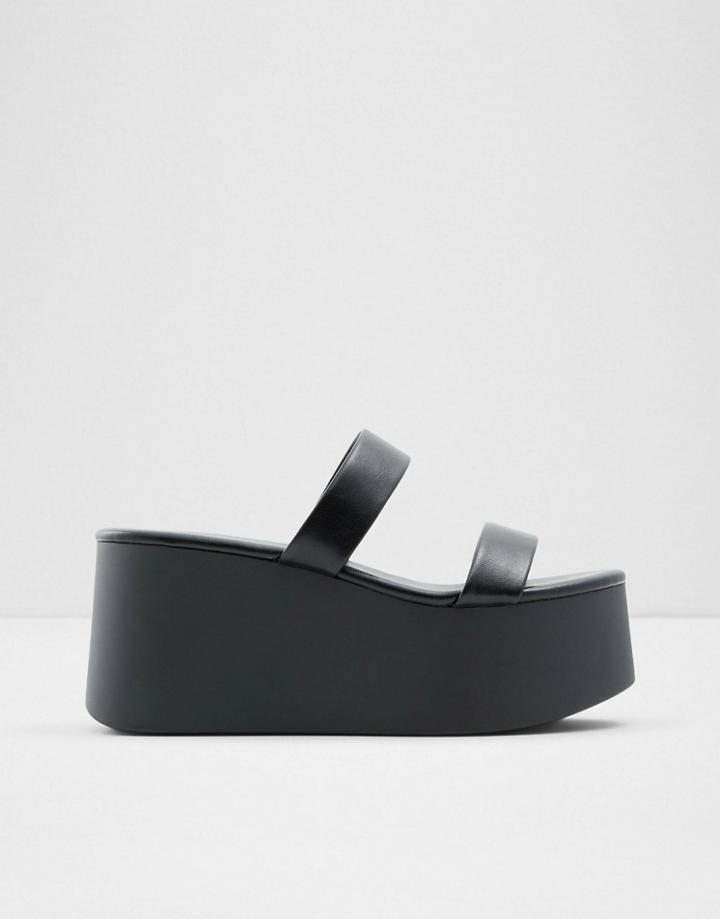 Aldo Wiceclya Flatform Double Strap Sandals In Black
