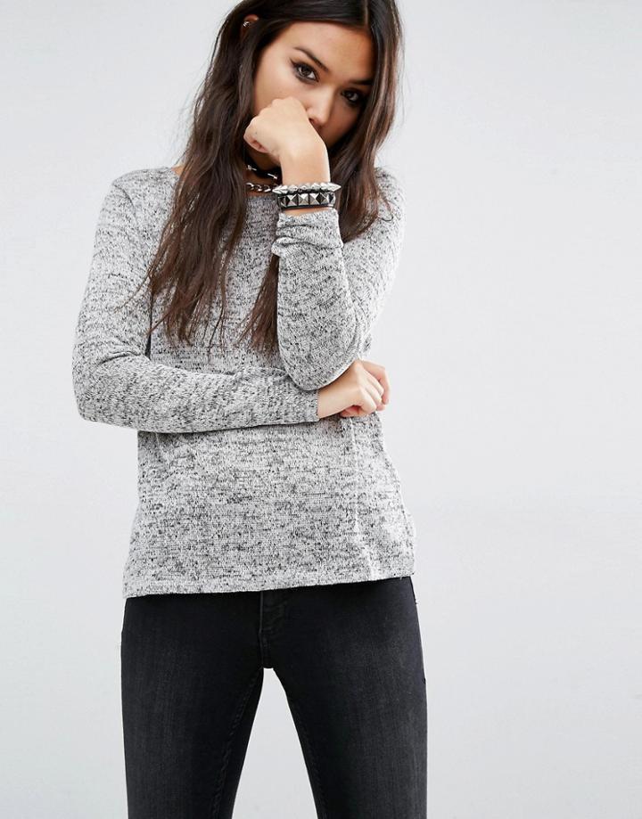 Vero Moda Open Back Sweater - Gray Marl