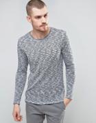 Selected Homme Knitted Sweater With Melange Detail - Blue