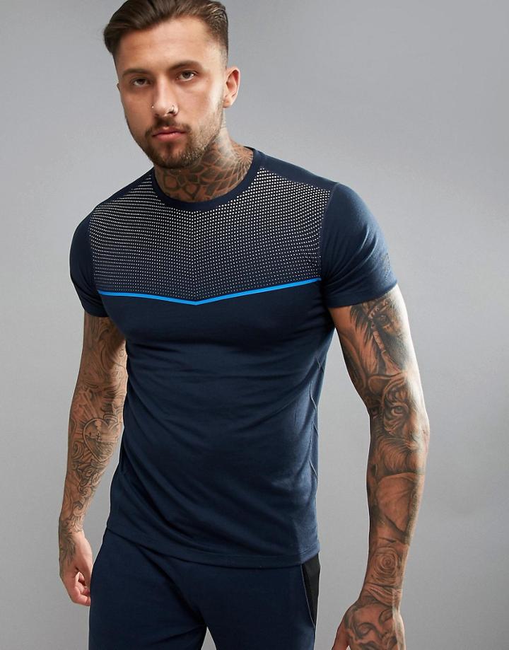 Jack & Jones Tech T-shirt With Running Stripe - Navy