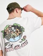 New Love Club Poke Back Print Oversized T-shirt In White