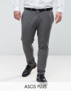 Asos Plus Super Skinny Suit Pants In Salt & Pepper - Multi