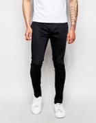 Asos Super Skinny Trouser In Cotton Sateen - Black