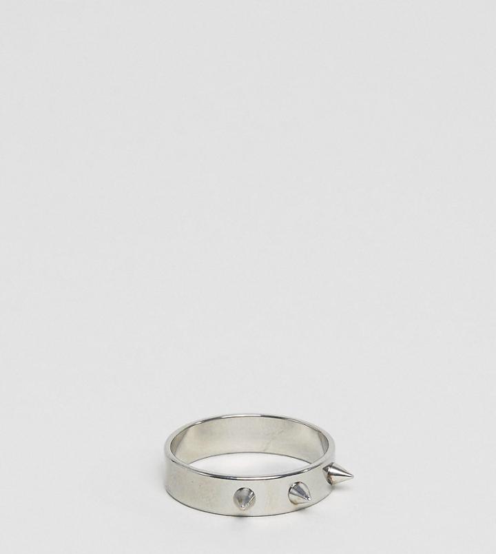 Reclaimed Vintage Inspired Spike Ring - Silver