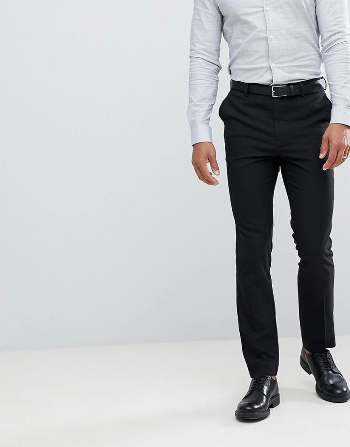 New Look Smart Slim Pants In Black - Black