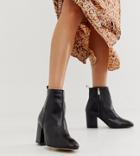 River Island Boots With Square Toe In Black - Black