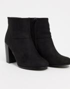 Asos Design Stack-heeled Ankle Boots In Black
