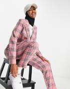 Heartbreak Peg Leg Tailored Pants In Check Plaid - Part Of A Set-multi