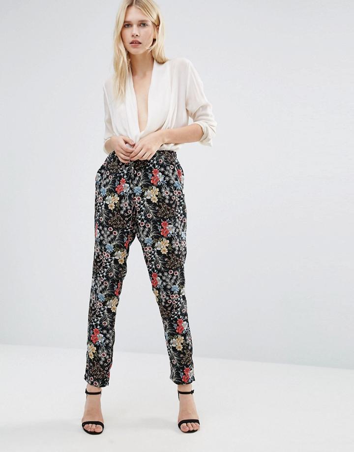 Only Floella Printed Pants - Black