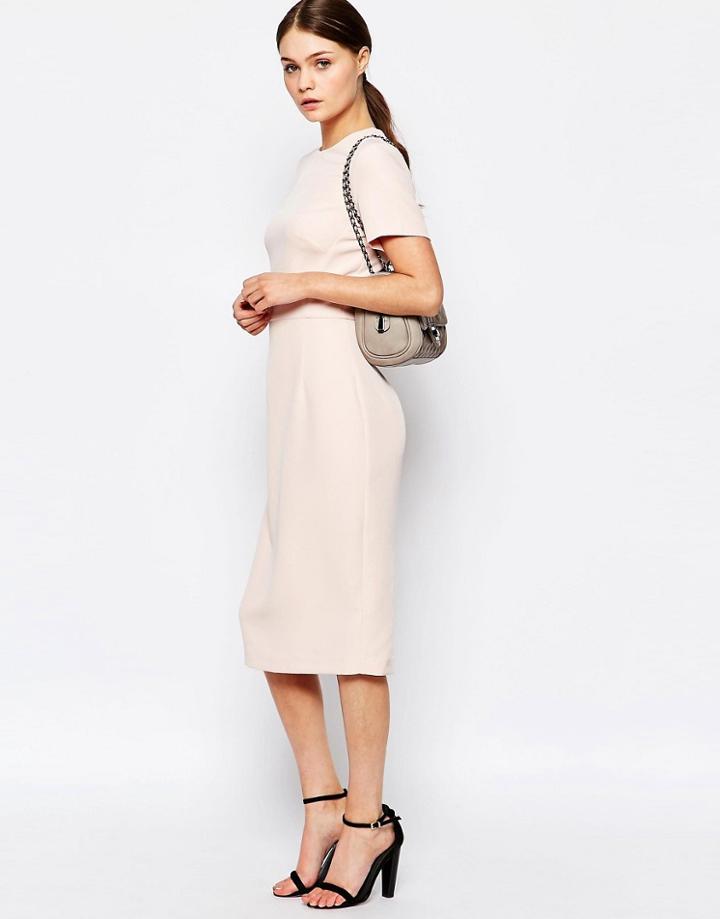New Look Crepe Midi Dress - Pink